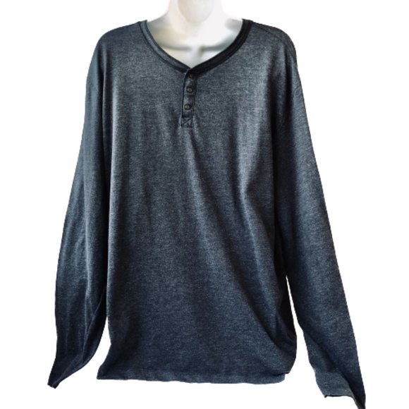 PEACOCKS Ltd from UK Gray Long Sleeve Top Henley Mens XL - Picture 12 of 13